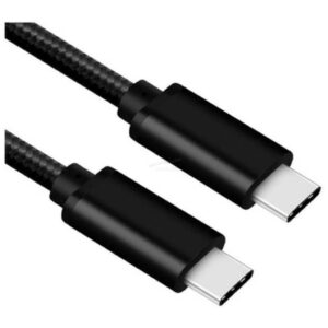 CABLE CASELOGIC USB-C A USB-C – 1.8MTS – TRENZADO – NEGRO