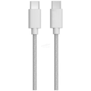 CABLE CASELOGIC USB-C A USB-C – 1.8MTS – TRENZADO – BLANCO