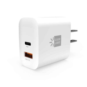 CARGADOR DE PARED CASE LOGIC – CARGA RAPIDA – USB-A Y USB-C 30W