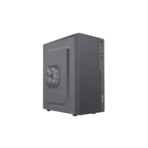 CASE NOVA CM04KTRA002C MINI TOWER SIN VENTILACIÓN INCLUIDA  CON PANEL LATERAL Y CON FUENTE DE PODER PE600RNF013C NEGRO