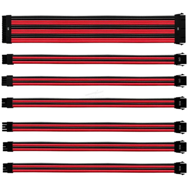 KIT DE CABLES DE EXTENSION COOLER MASTER – ROJO CON NEGRO