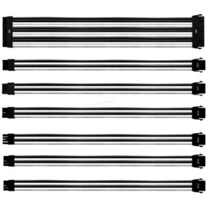 KIT DE CABLES DE EXTENSION COOLER MASTER – BLANCO CON NEGRO