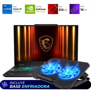Combo Laptop + Base Enfriadora – MSI Cyborg 15 – Intel i7 13620H – RTX 5060 – 16GB – 512GB – Translucent Black