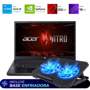 Combo Laptop + Base Enfriadora – Acer Nitro V15 – Intel i5 13420H – 16GB – RTX 5050 – 512GB