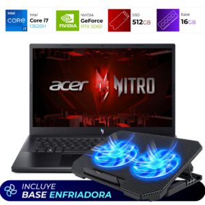 Combo Laptop + Base Enfriadora – Acer Nitro V15 – Intel i7 13620H – 16GB – RTX 5060 – 512GB