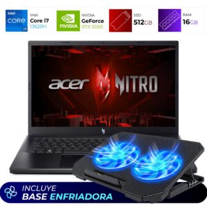 Combo Laptop + Base Enfriadora – Acer Nitro V15 – Intel i7 13620H – 16GB – RTX 5050 – 512GB