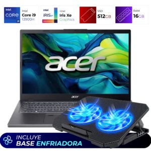 Combo Laptop + Base Enfriadora – Acer Aspire 15 A15-51M-99W4 – Intel i9 13900H – 16GB – 512GB