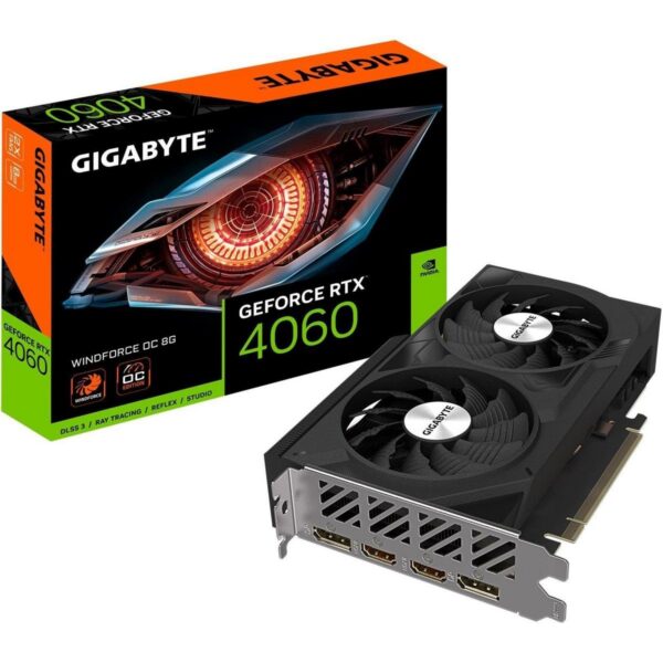 Gigabyte GeForce RTX 4060 WindForce OC 8G GV-N4060WF2OC-8GD| Compacta y Potente