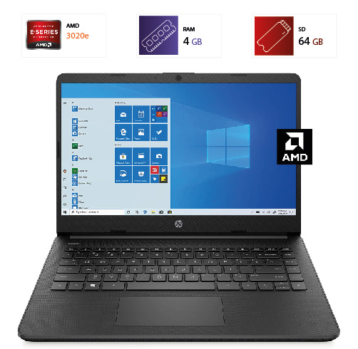 HP 14-fq0020nr – AMD 3020e – 4GB – 64GB SD