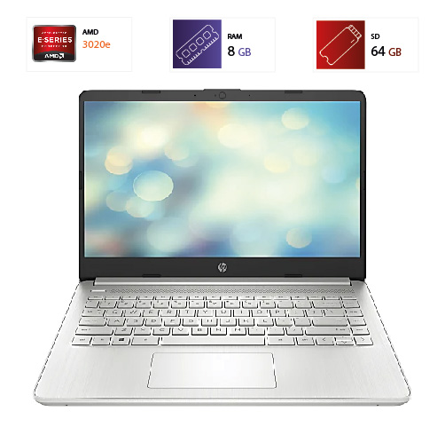 HP 14-fq0122od – AMD 3020e – 8GB – 64GB SD