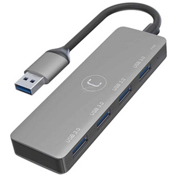 USB HUB UNNO 4 PUERTOS USB 3.0 – GRIS