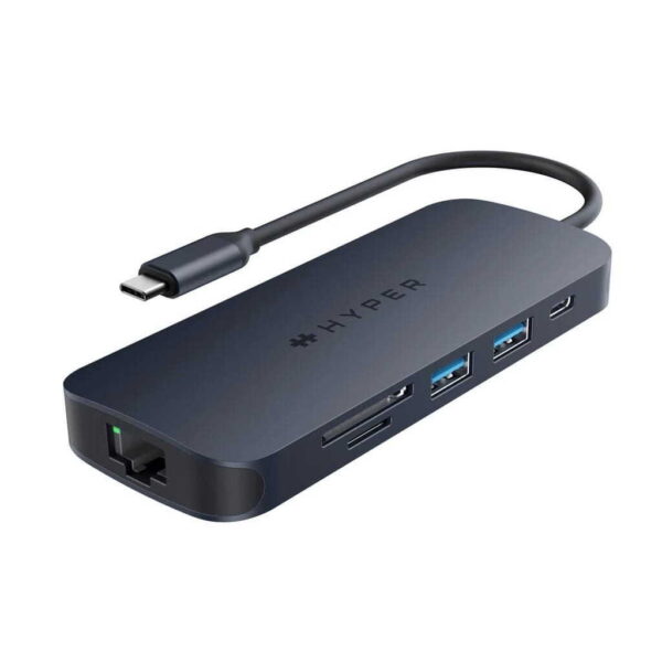 ADAPTADOR HUB HYPER USB-C a 2 PUERTO USB 3.0 – 2 PUERTO USB-C – HDMI – RJ45 – MICROSD