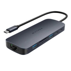ADAPTADOR HUB HYPER USB-C a 2 PUERTO USB 3.0 – 1 PUERTOS USB-C – 2 HDMI – 1 RJ45 – MICROSD