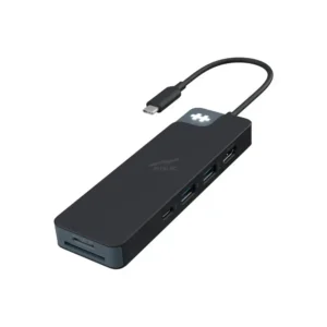 ADAPTADOR HUB HYPER USB-C a 2 PUERTO USB – 2 PUERTOS USB-C – 1 HDMI – MICROSD – 3.5MM – NEGRO