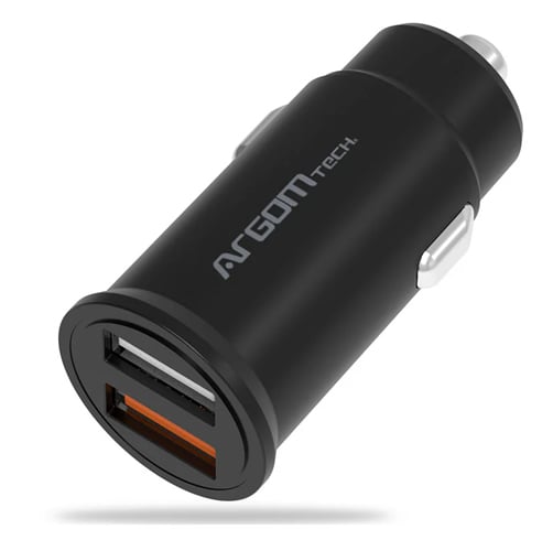Cargador Rapido para Auto Argom 30W – Negro
