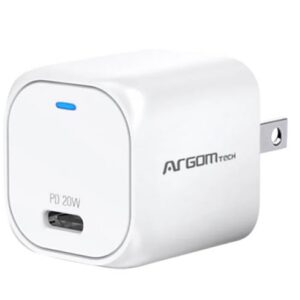 Cargador Argom Fast Charge Tipo-C 20W – Blanco