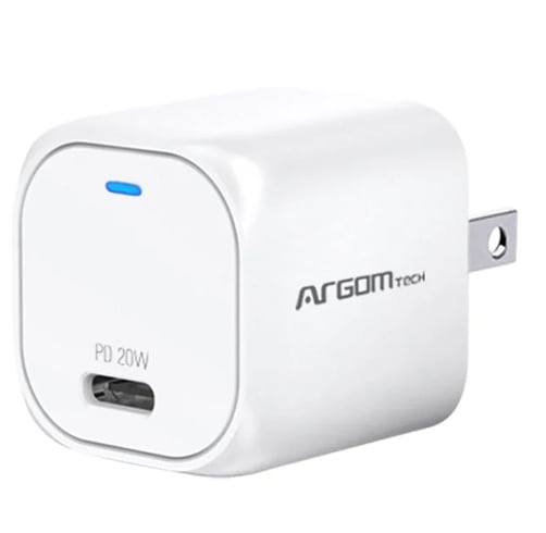 Cargador Argom Fast Charge Tipo-C 20W – Blanco