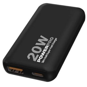 Cargador UNNO TEKNO Portatil Power Pro – Super Fast Dual Port  20W  – Negro