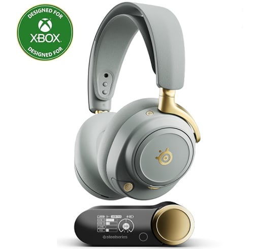 SteelSeries Arctis Nova Elite – Xbox – Noise Cancellation – Wireless – Sage & Gold
