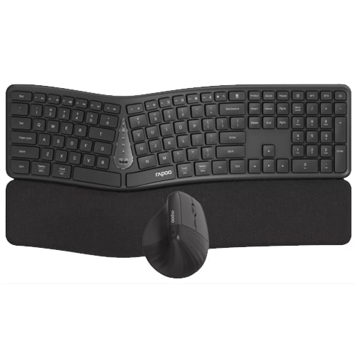 Teclado y Mouse Rapoo 8810ME Ergonomic Wireless – Negro