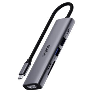 Rapoo Docking Station XD61 USB-C Multi-Function – HDMI – USB-A  – Silvery Grey