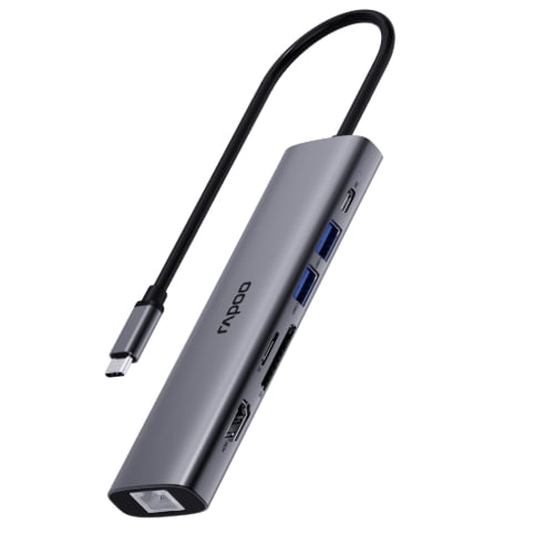 Rapoo Docking Station XD71 USB-C Multi-Function – HDMI – USB-A – RJ45 – Silvery Grey