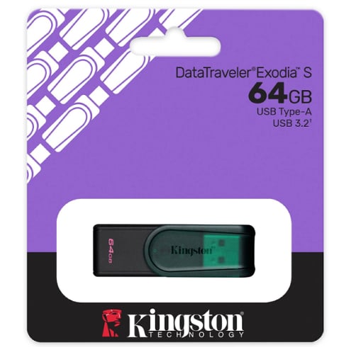 Kingston Memoria USB  DataTraveler Exodia S – 64GB – Verde