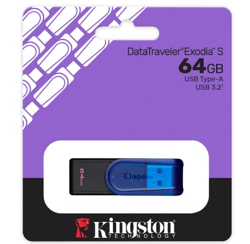 Kingston Memoria USB DataTraveler Exodia S – 64GB – Azul