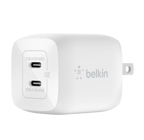 Belkin Boost Charge Pro – Dual Wall Charger 45W – Blanco