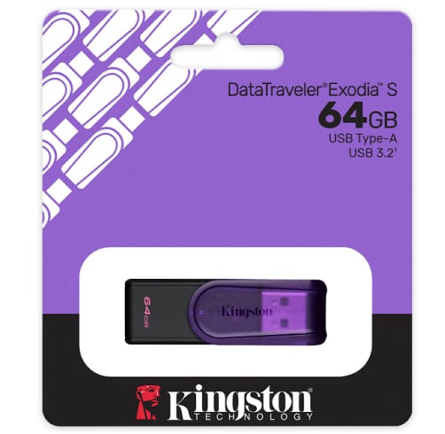 Kingston Memoria USB  DataTraveler Exodia S – 64GB – Morado