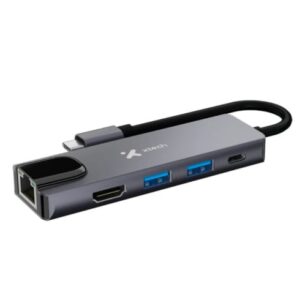 Xtech Hub 5-in-1 USB-C Multiport Hub HDMI-Ethernet-USB 3.0-PD 100W