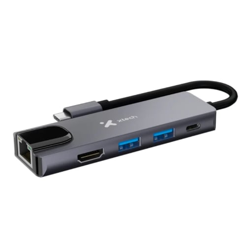 Xtech Hub 5-in-1 USB-C Multiport Hub HDMI-Ethernet-USB 3.0-PD 100W