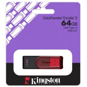 Kingston Memoria USB DataTraveler Exodia S – 64GB – Rojo