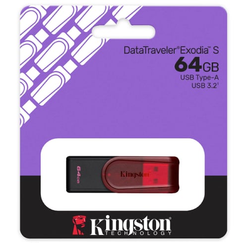 Kingston Memoria USB DataTraveler Exodia S – 64GB – Rojo
