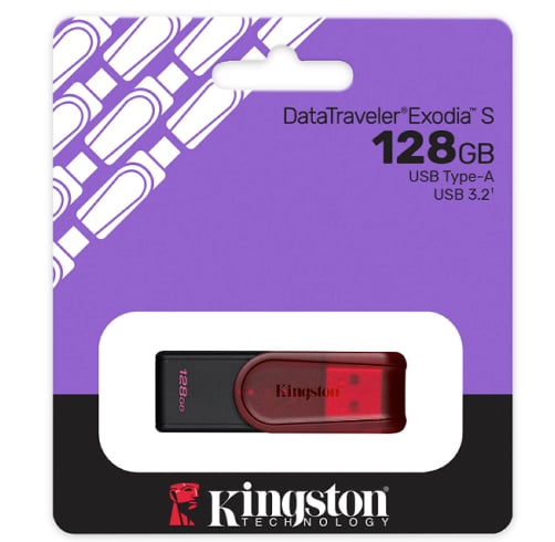 Kingston Memoria USB DataTraveler Exodia S – 128GB – Rojo
