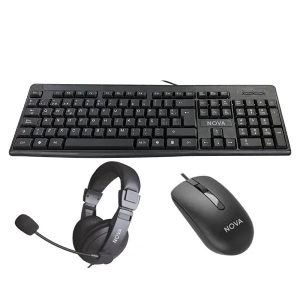 TECLADO MOUSE Y AUDIFONOS NOVA – ALAMBRICO USB