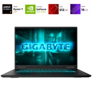 Gigabyte Gaming A16 – AMD Ryzen 7 260 – RTX 5060 – 16GB – 512GB – Black