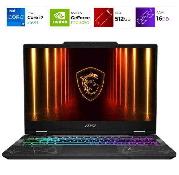 MSICyborg 15 B2RWEKG – Intel i7 240H – 16GB – RTX 5050 – 512GB