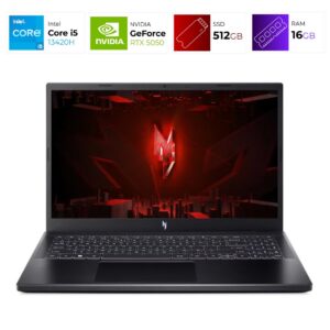 Acer Nitro V15 – Intel i5 13420H – 16GB – RTX 5050  – 512GB- Obsidian Black