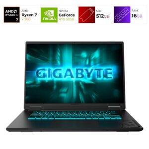 Gigabyte Gaming A16 – AMD Ryzen 7 260 – 16GB – RTX 5050 – 512GB