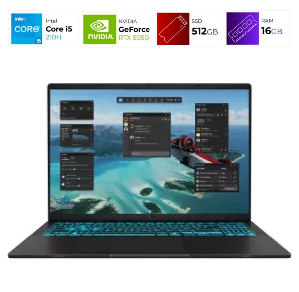 ASUS V16 – Intel i5 210H – 16 GB – RTX 5050 – 512GB – Matte Black