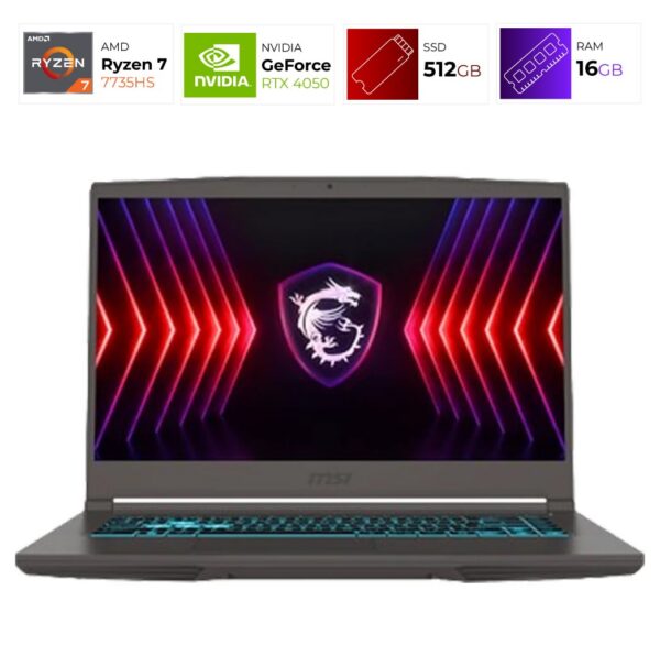 MSI Thin A15 – AMD Ryzen 7 7735HS – 16GB – RTX 4050 – 512 GB – Cosmos Gray