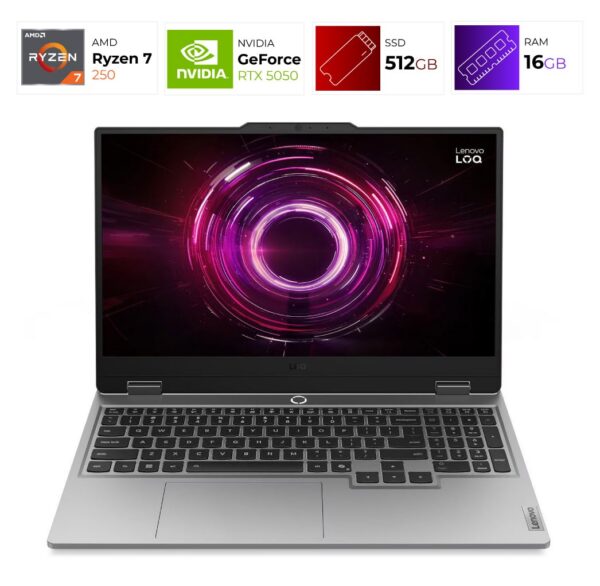 Lenovo LOQ 15AHP10 – AMD Ryzen 7 250 – 16GB – RTX 5050 – 512GB