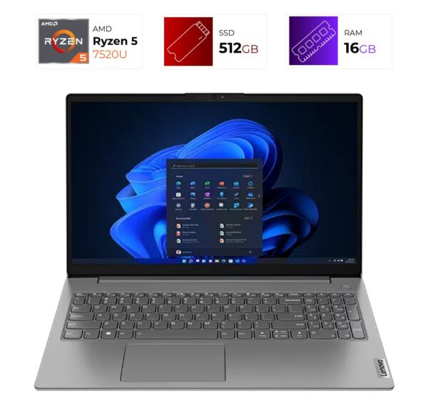 Lenovo V15 – AMD Ryzen 5 7520U – 16GB – 512GB – Arctic Grey