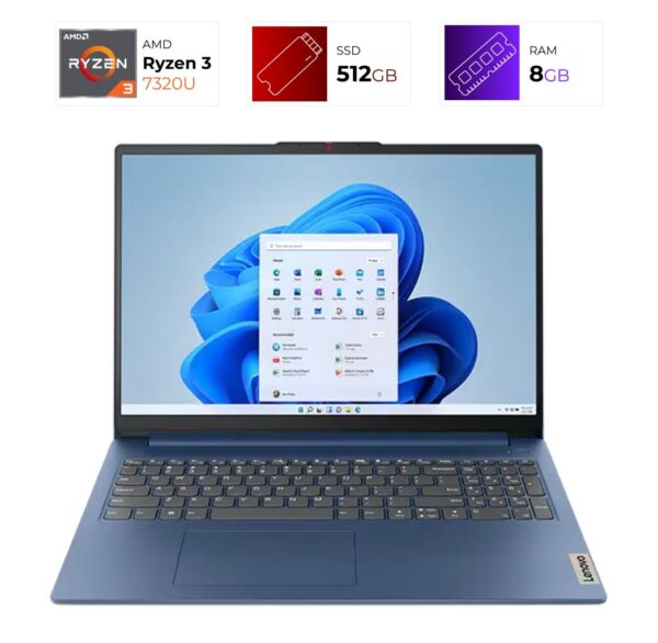 Lenovo IdeaPad Slim 3 – AMD Ryzen 3 7320U – 8GB – 512GB – Abyss Blue