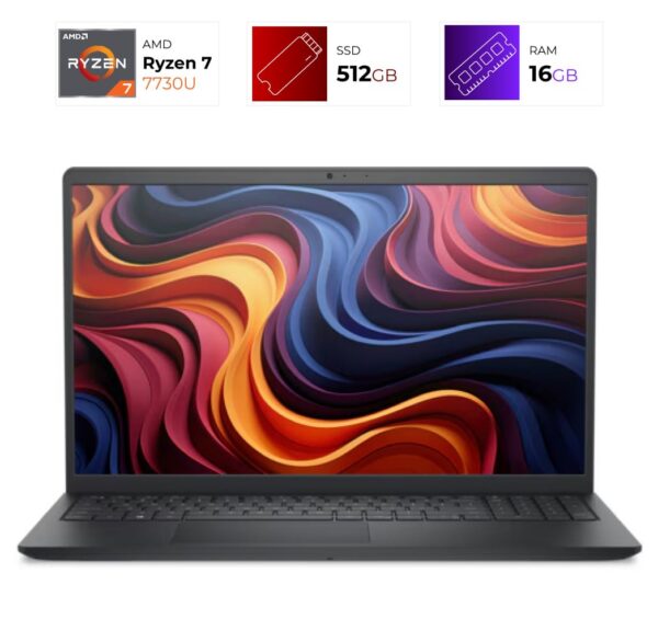 Dell 15 DC15255 – AMD Ryzen 7 7730U – 16GB – 512GB – Carbon Black