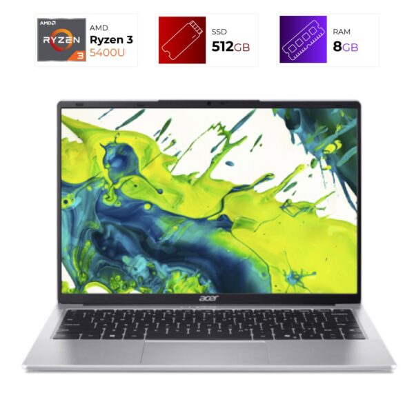 Acer Aspire Lite – AMD Ryzen 3 5400U – 8GB – 512GB – Light Silver