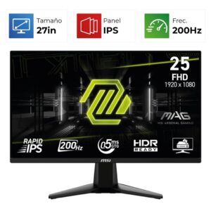 MSI MAG 255F E20 – 25″ – FHD – 200Hz – IPS