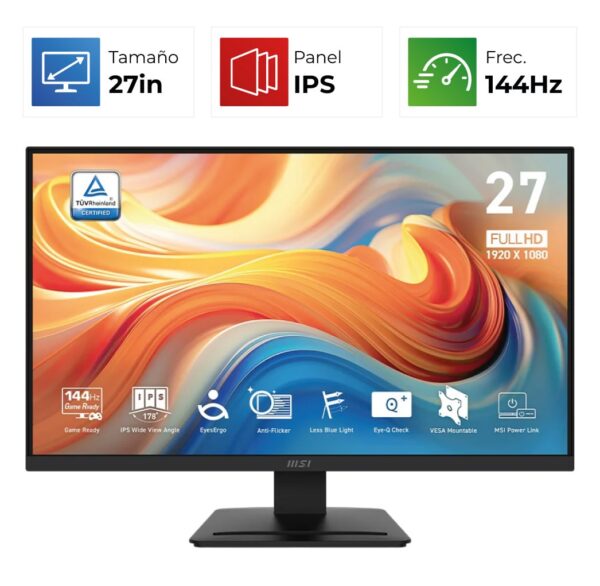 MONITOR MSI PRO MP273L E14 27″ PLANA 1920X1080 144HZ IPS FRE