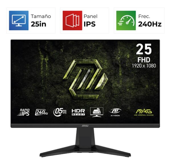 MSI MAG 255F X24 – 25″- FHD – 240Hz – IPS